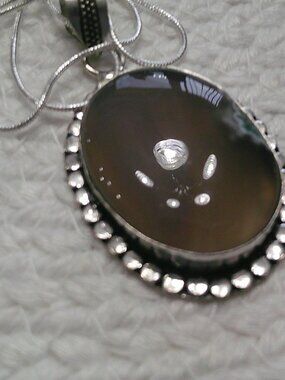 Gorgeous CLOUDY BOTSWANA AGATE Handmade Sterling 925 Pendant/Chain #625E